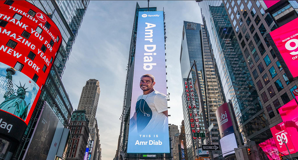 Amr Diab, Times Square - Spotify Campaign